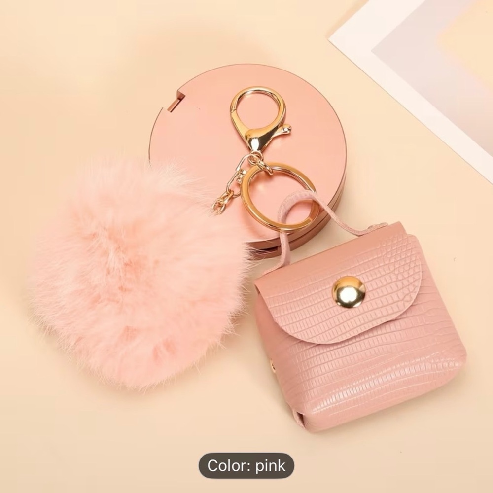 Bag Charm Scarf Ball Earphone Mini Bag Tassel Keychain Bag Pendant new